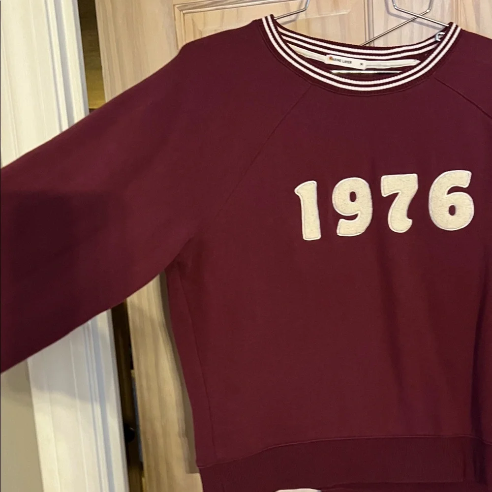 🐝 Marine Layer Burgundy Sweatshirt and sweat pants M EUC - Picture 5 of 13